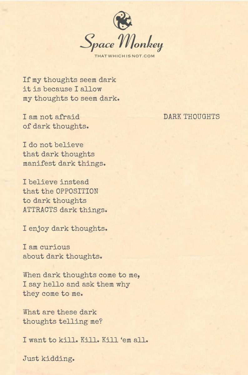 having dark thoughts for no reason