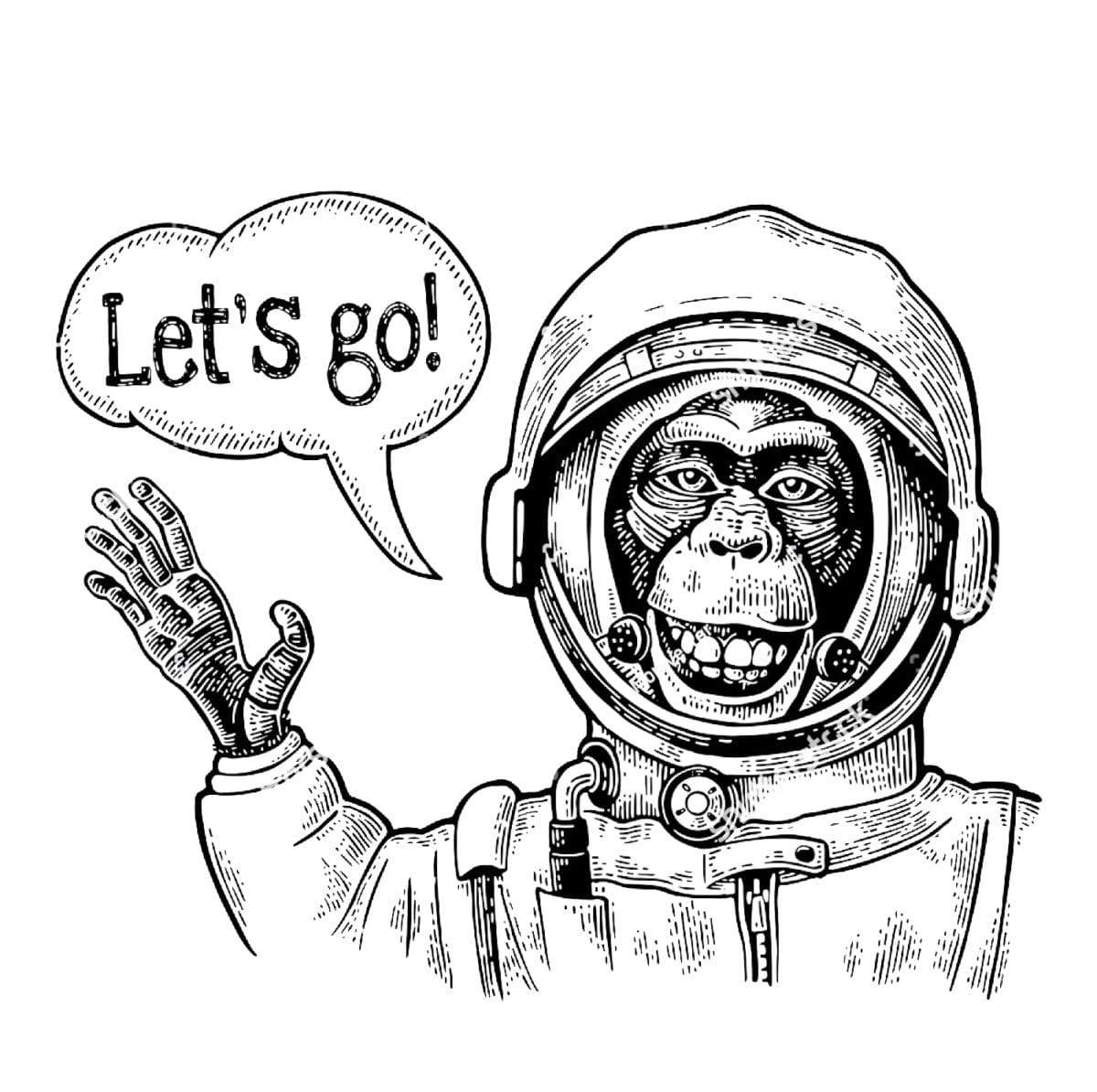 Шимпанзе в костюме Космонавта