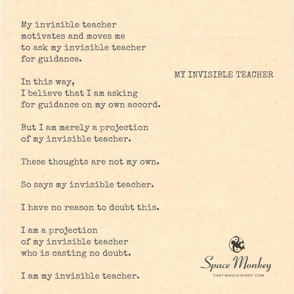 My Invisible Teacher: The Source Of Thoughts - Cape Odd